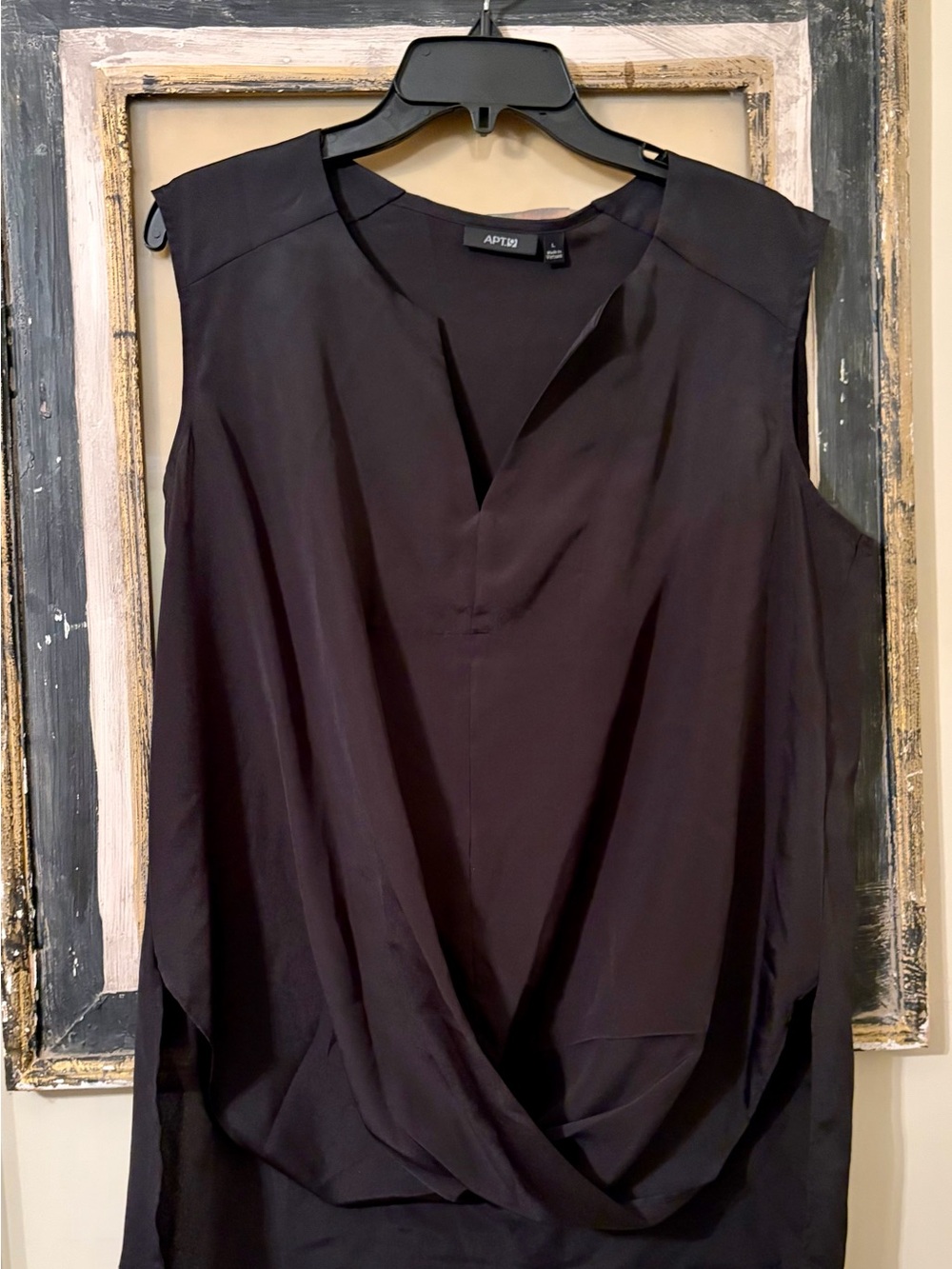 Apt. 9 Black Draped Surplice Sleeveless Camisole